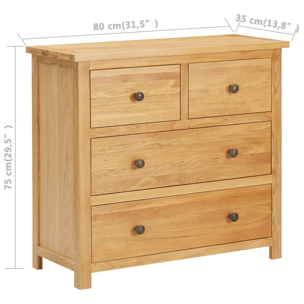 Commode 80x35x75 cm Bois de chêne massif Commodes vidaXL   