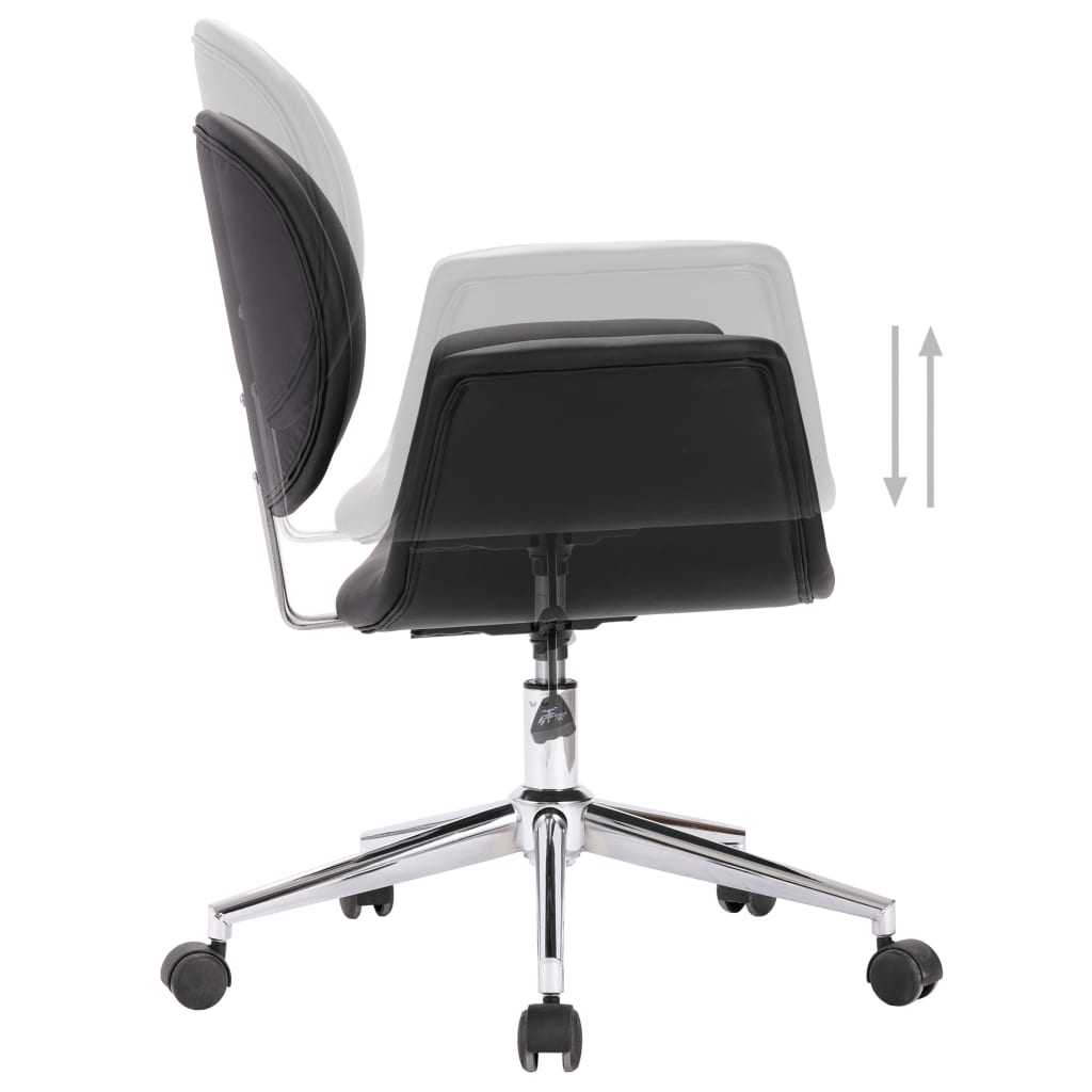 Chaise pivotante de bureau Noir Similicuir Chaises de bureau vidaXL   