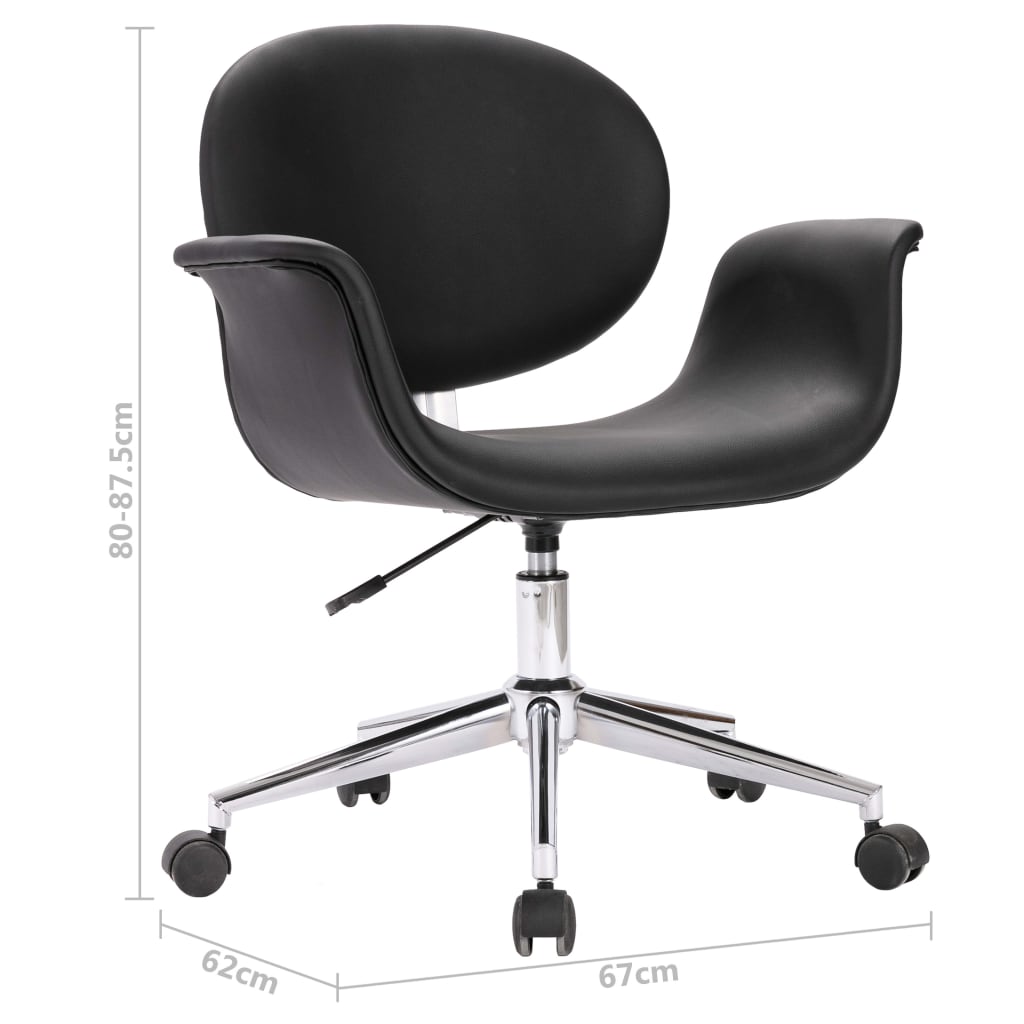 Chaise pivotante de bureau Noir Similicuir Chaises de bureau vidaXL   