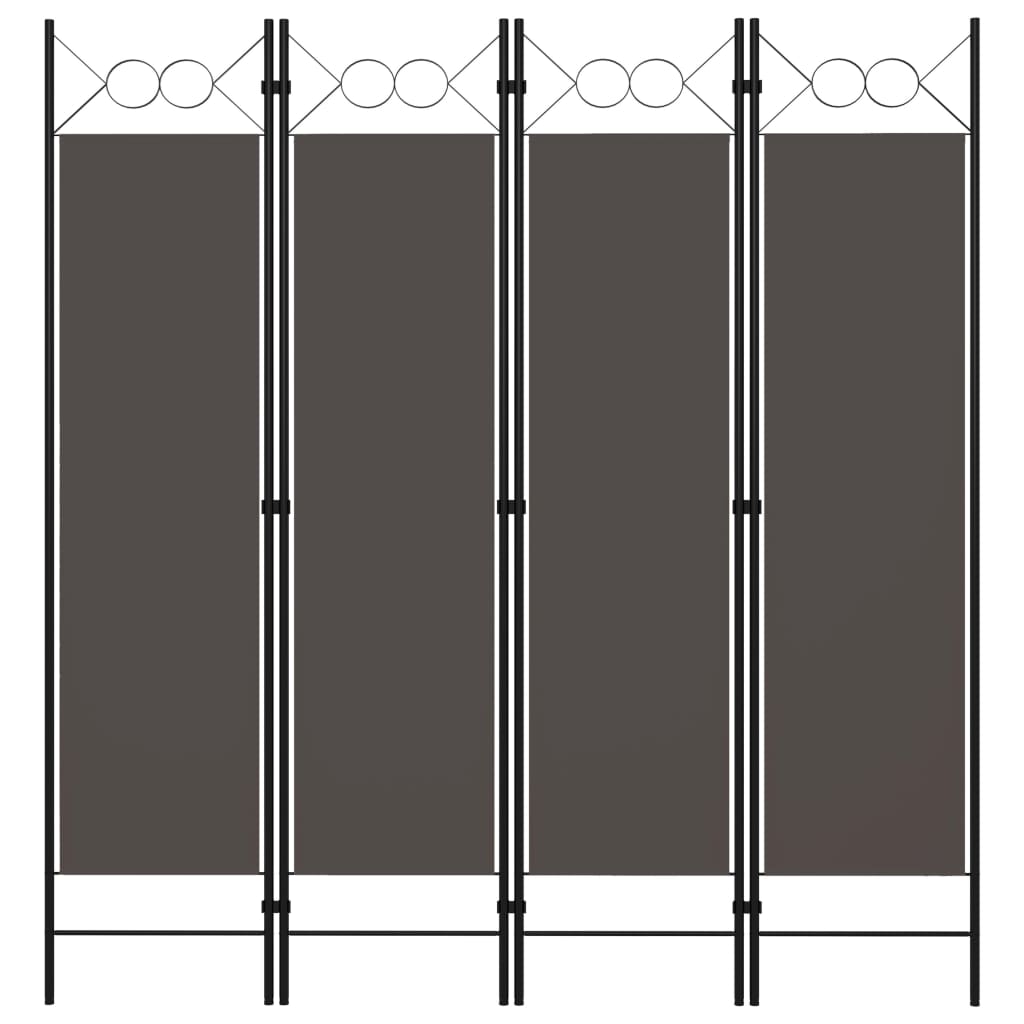 Cloison de séparation 4 panneaux Anthracite 160 x 180 cm Séparateurs de pièces vidaXL   