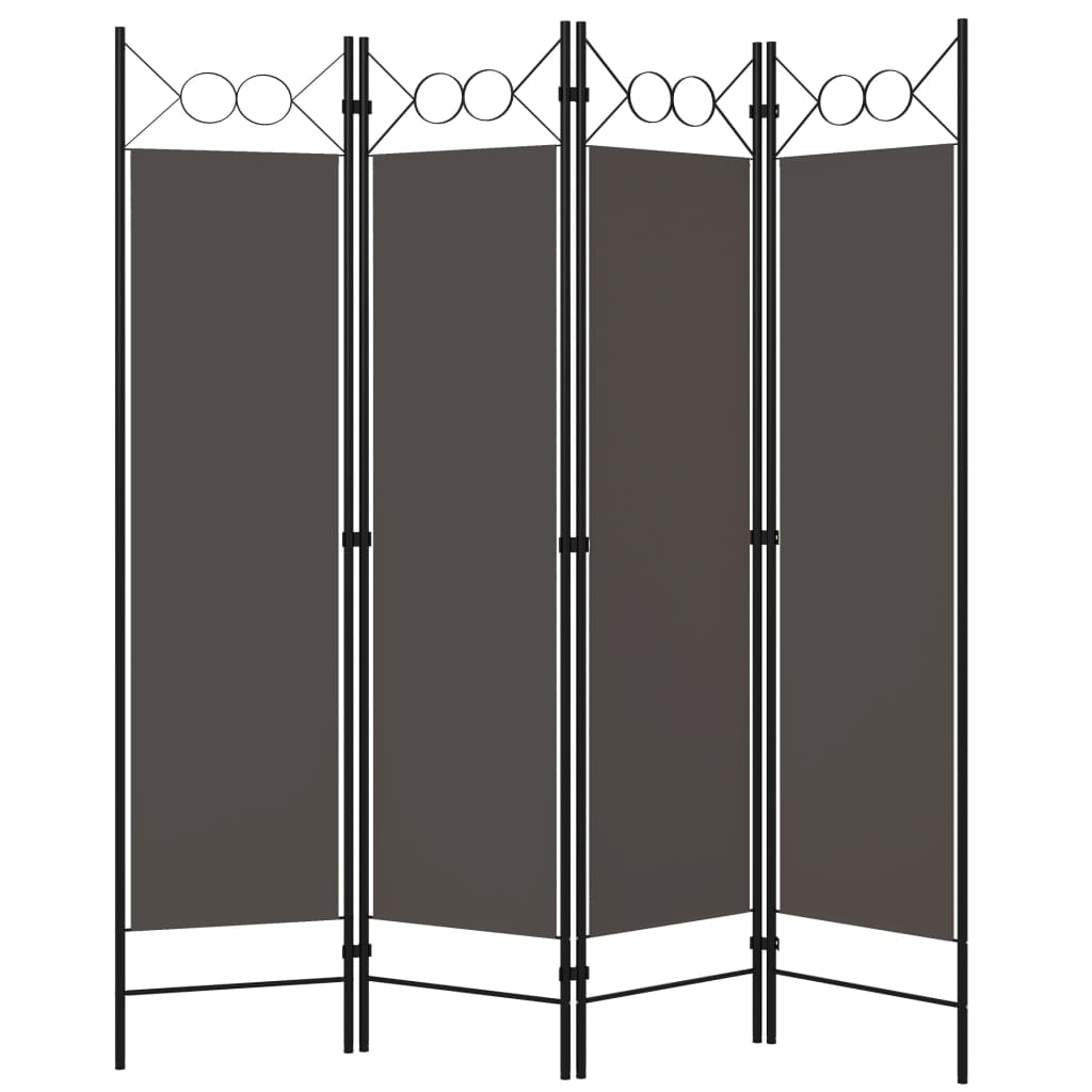 Cloison de séparation 4 panneaux Anthracite 160 x 180 cm Séparateurs de pièces vidaXL   