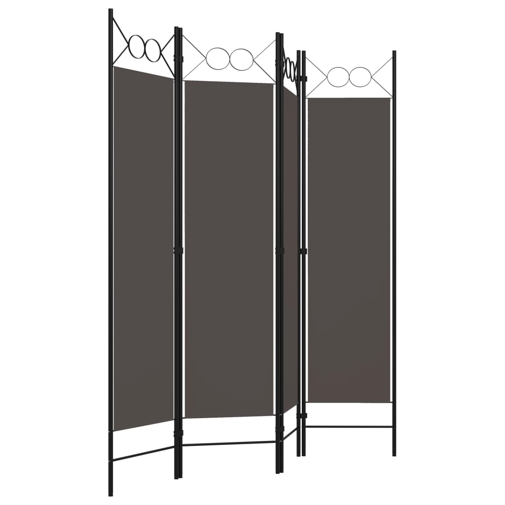 Cloison de séparation 4 panneaux Anthracite 160 x 180 cm Séparateurs de pièces vidaXL   