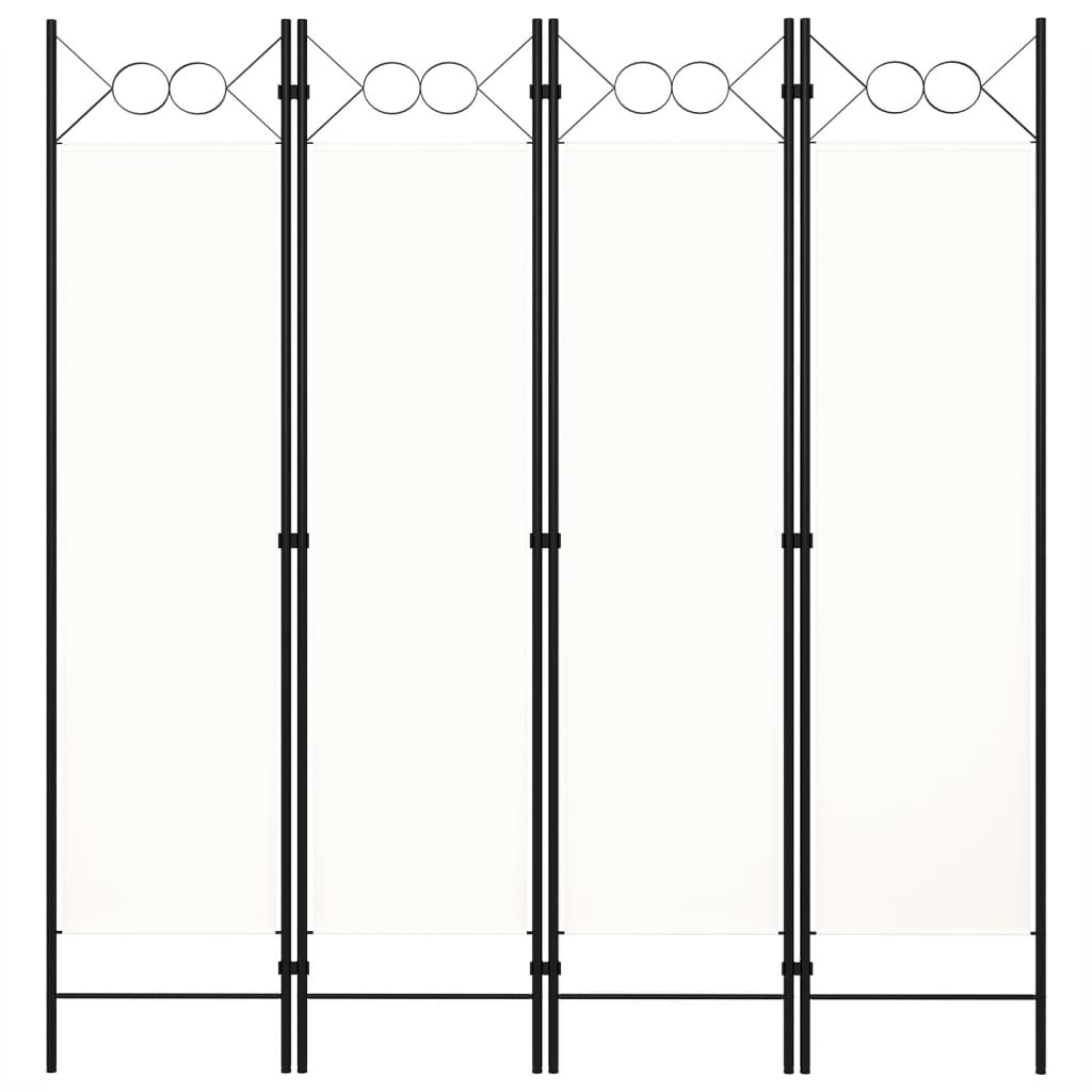 Cloison de séparation 4 panneaux Blanc crème 160x180 cm Séparateurs de pièces vidaXL   