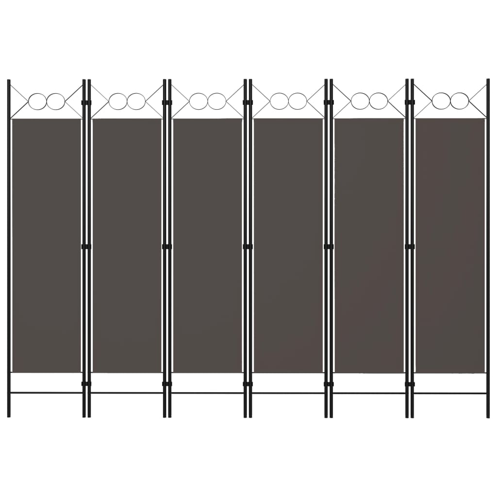 Cloison de séparation 6 panneaux Anthracite 240x180 cm Séparateurs de pièces vidaXL   