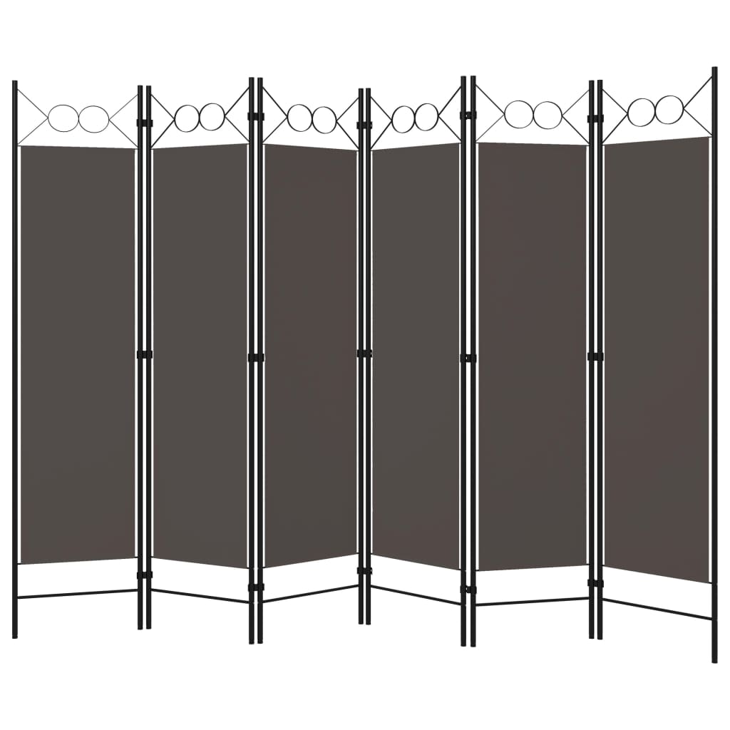 Cloison de séparation 6 panneaux Anthracite 240x180 cm Séparateurs de pièces vidaXL   