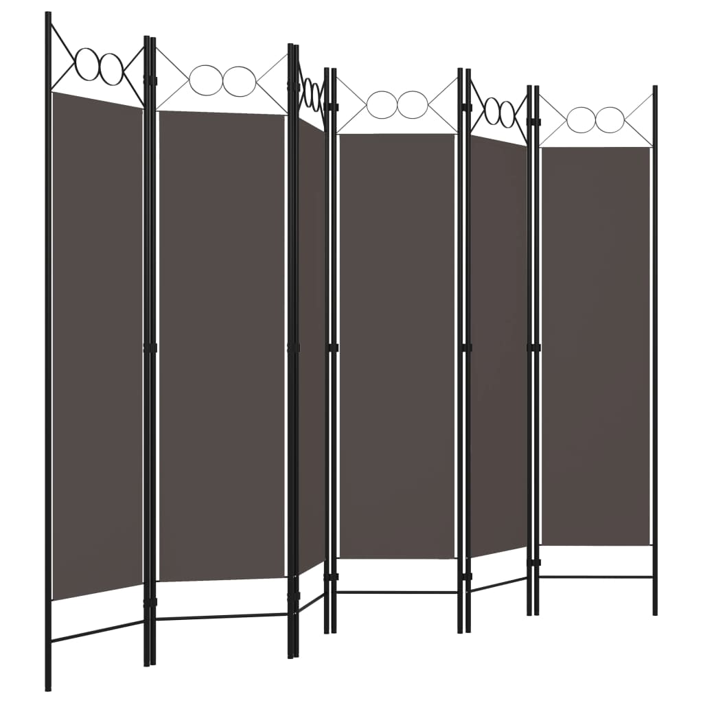 Cloison de séparation 6 panneaux Anthracite 240x180 cm Séparateurs de pièces vidaXL   