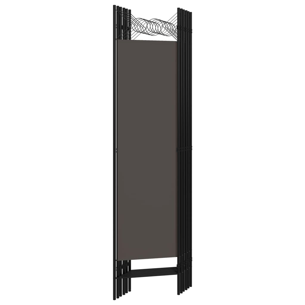 Cloison de séparation 6 panneaux Anthracite 240x180 cm Séparateurs de pièces vidaXL   