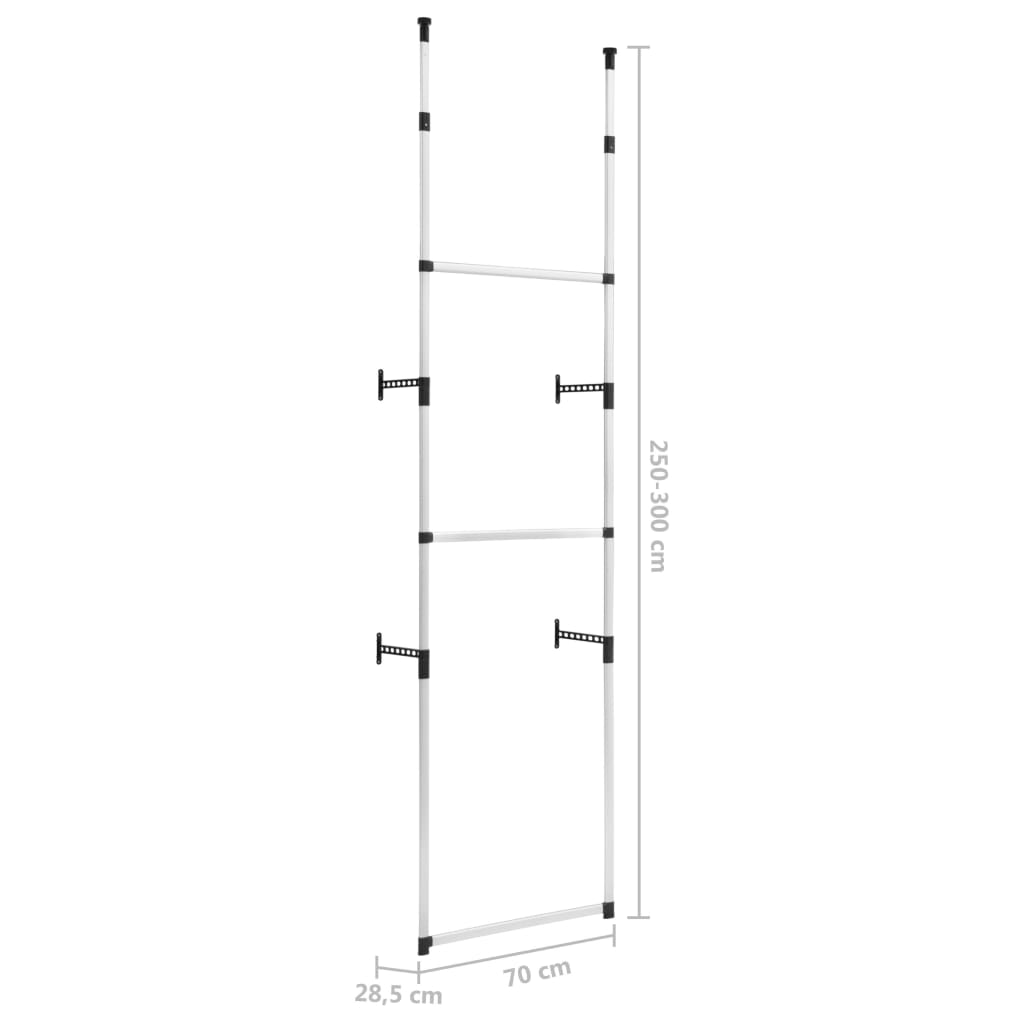 Système de garde-robe télescopique avec barres Aluminium Armoires vidaXL   