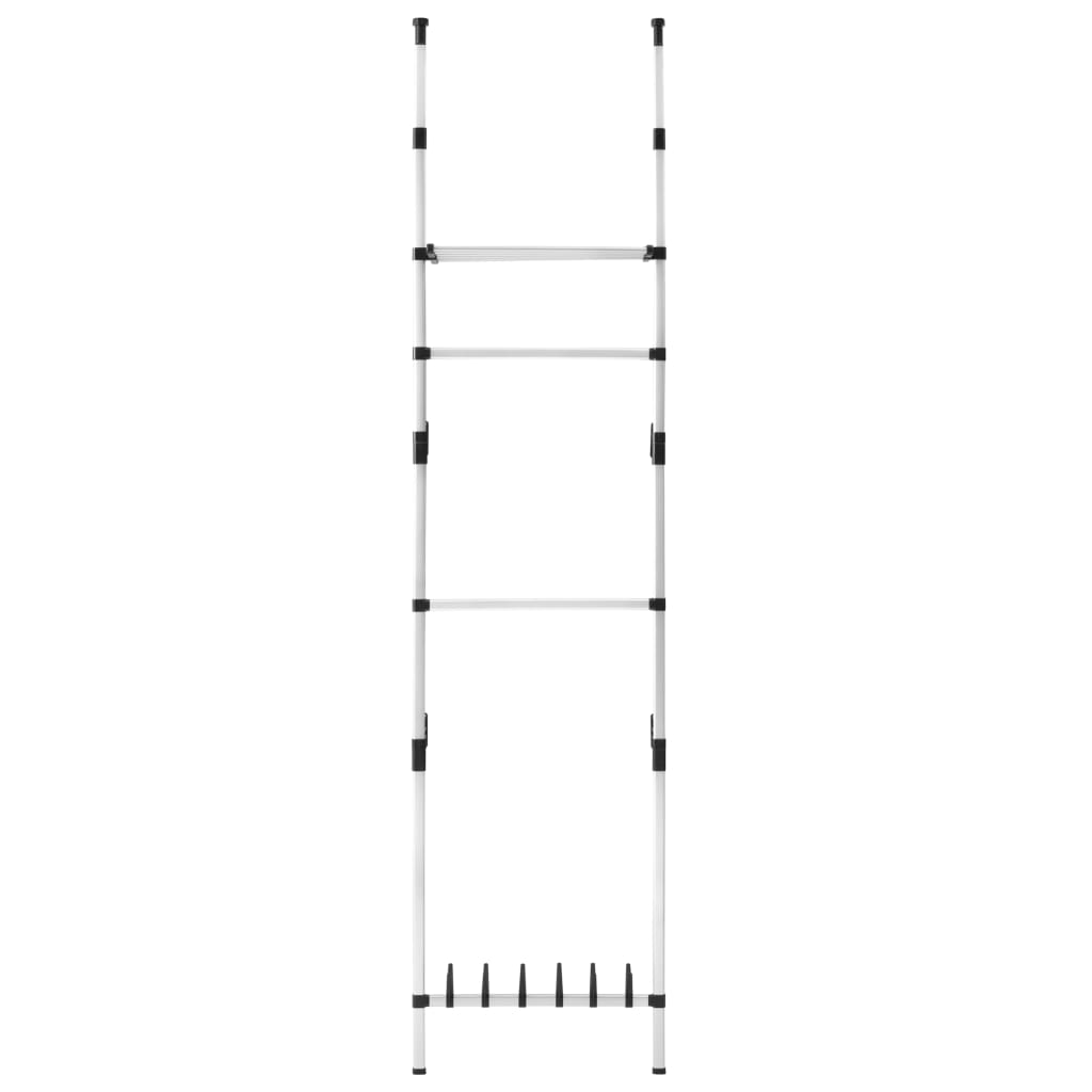 Système de garde-robe télescopique barres et étagère Aluminium Armoires vidaXL   