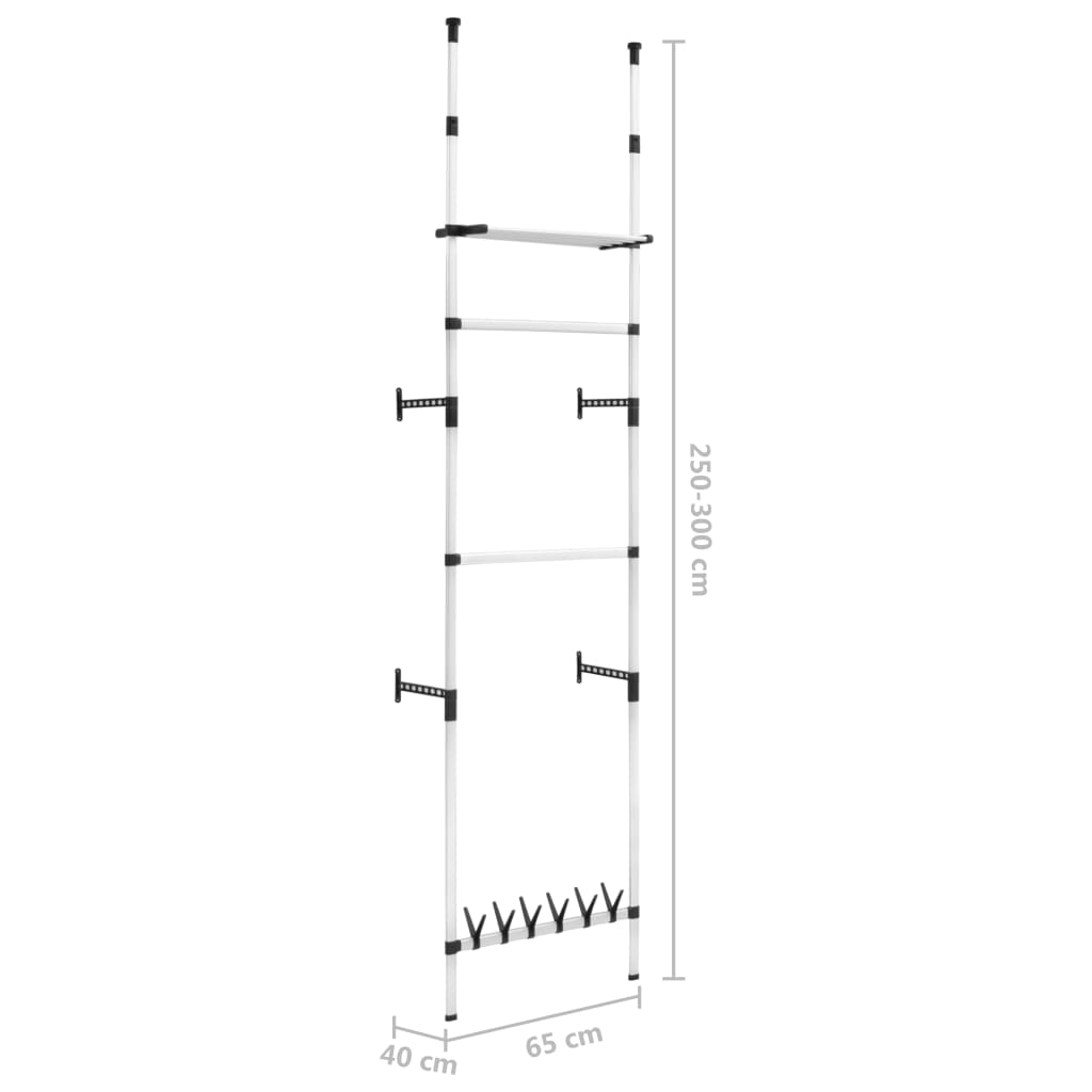 Système de garde-robe télescopique barres et étagère Aluminium Armoires vidaXL   