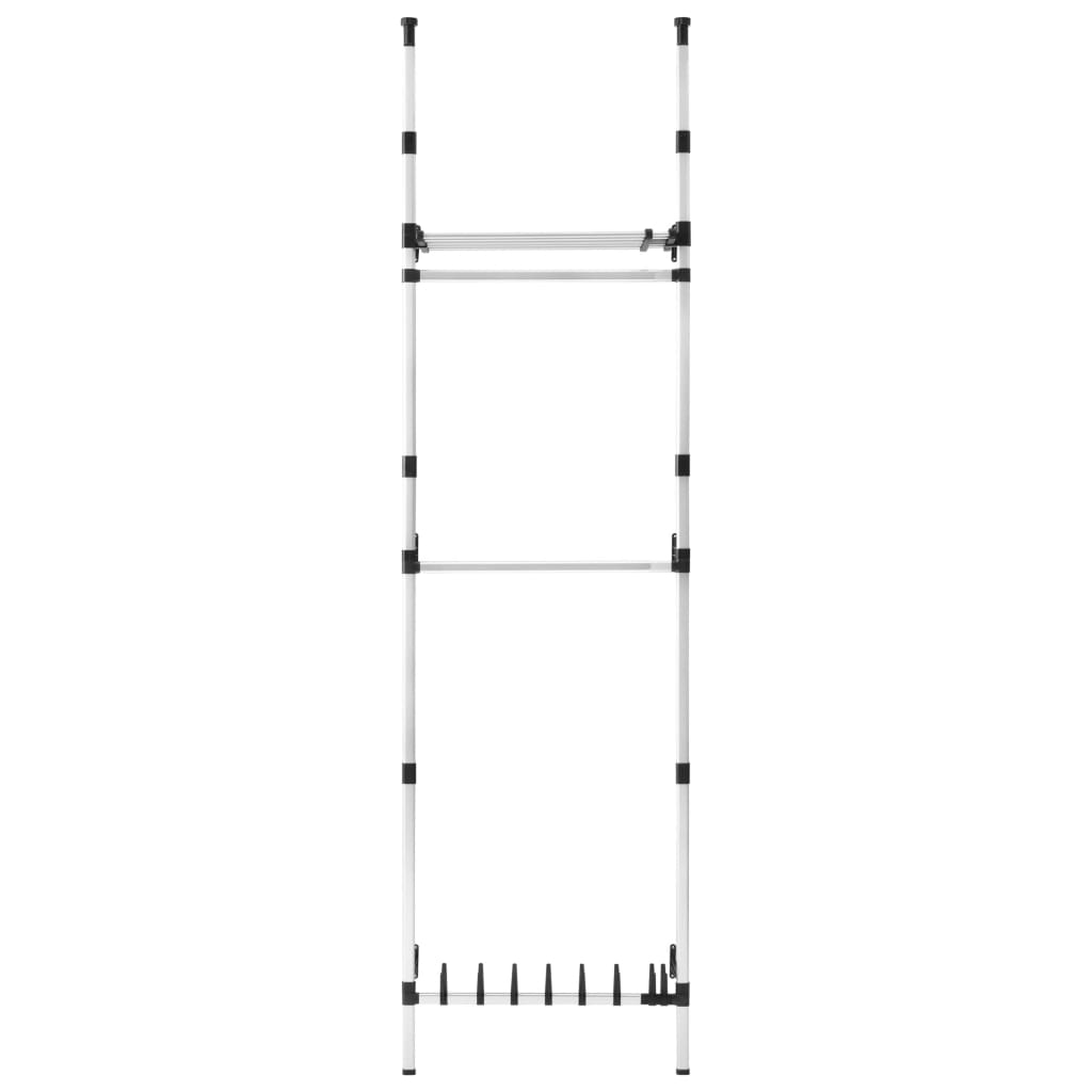 Système de garde-robe télescopique barres et étagère Aluminium Armoires vidaXL   