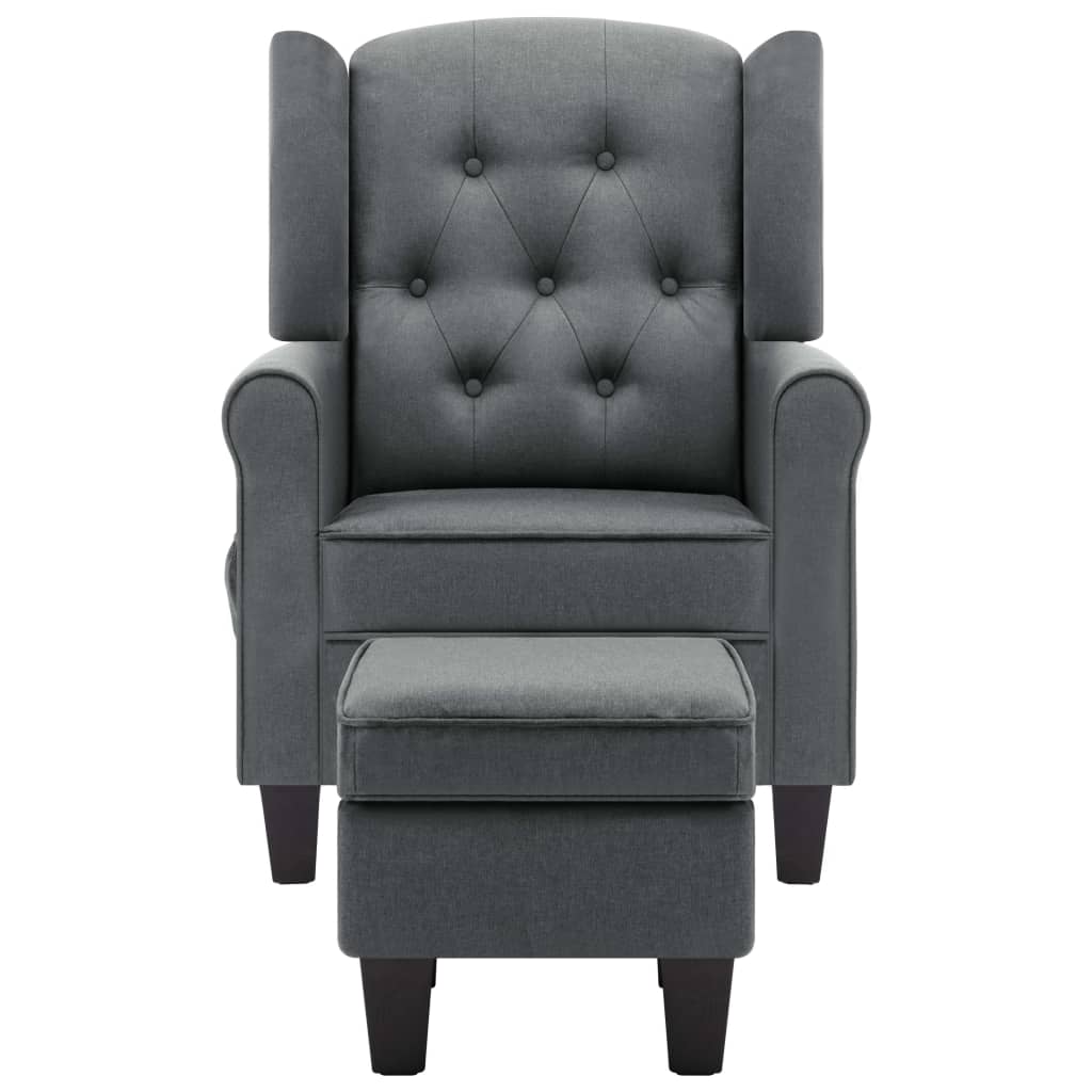 Fauteuil de massage avec repose-pied Gris clair Tissu Fauteuils électriques vidaXL   