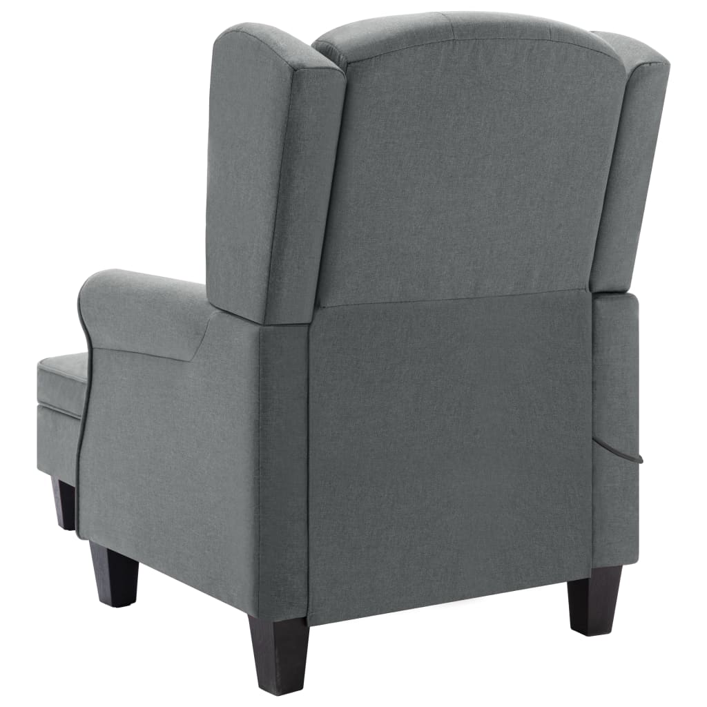 Fauteuil de massage avec repose-pied Gris clair Tissu Fauteuils électriques vidaXL   