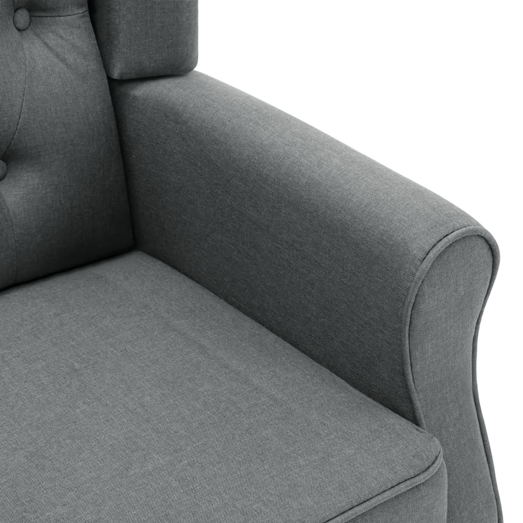 Fauteuil de massage avec repose-pied Gris clair Tissu Fauteuils électriques vidaXL   