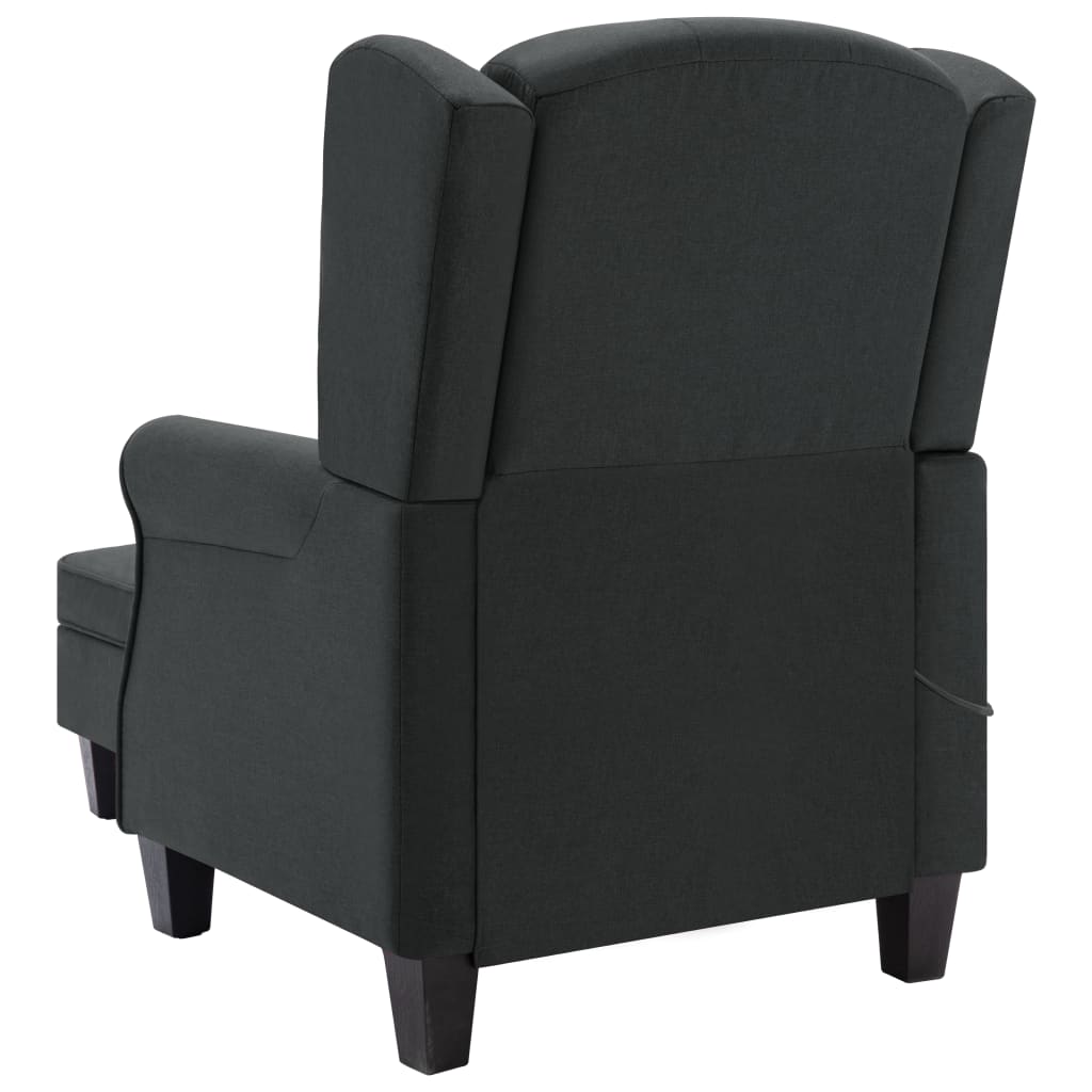 Fauteuil de massage avec repose-pied Gris foncé Tissu Fauteuils électriques vidaXL   