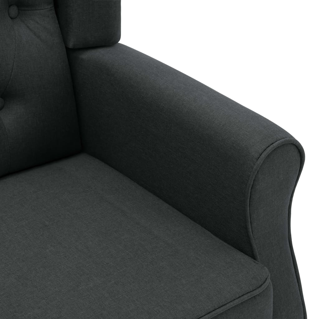 Fauteuil de massage avec repose-pied Gris foncé Tissu Fauteuils électriques vidaXL   