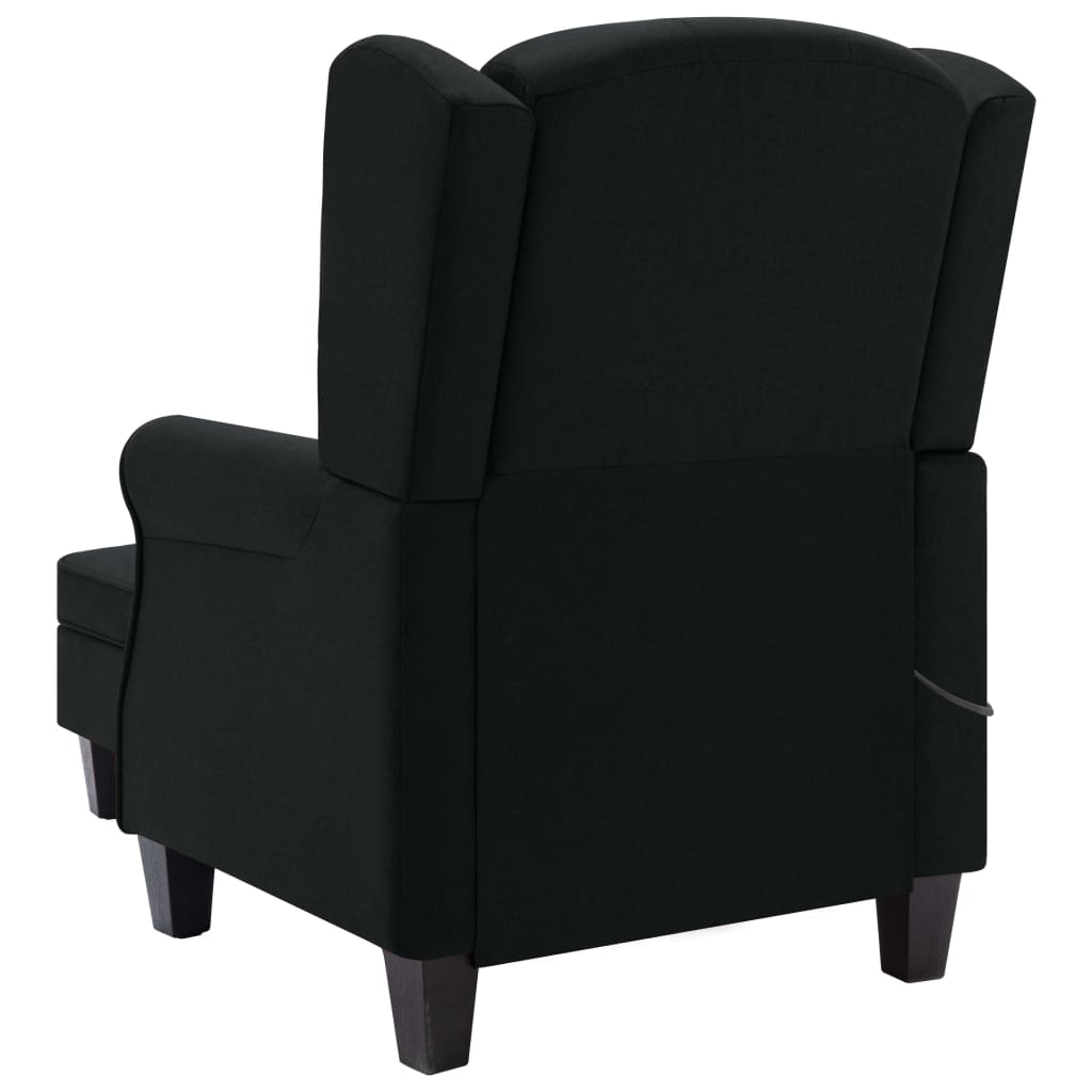 Fauteuil de massage avec repose-pied Noir Tissu Fauteuils électriques vidaXL   