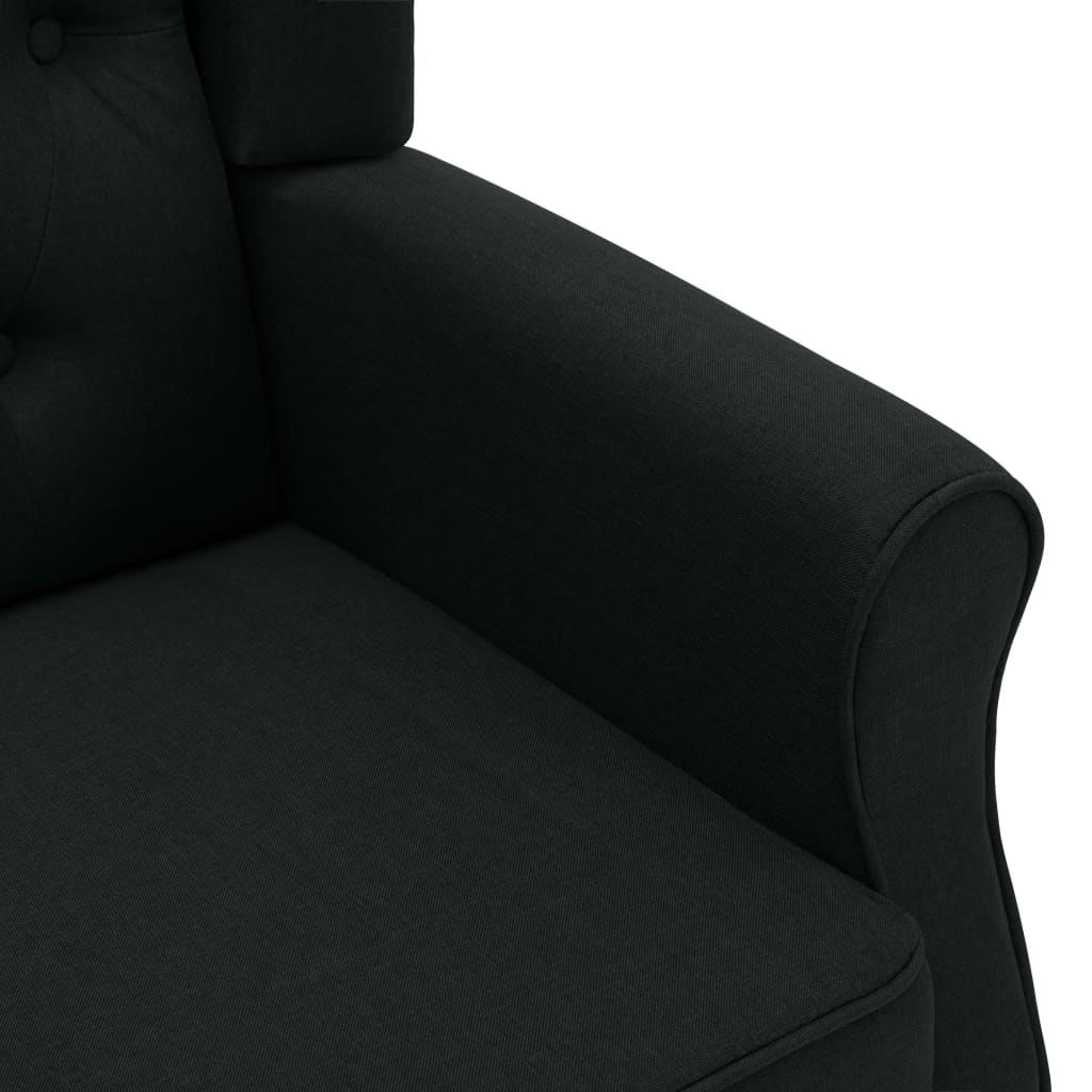 Fauteuil de massage avec repose-pied Noir Tissu Fauteuils électriques vidaXL   