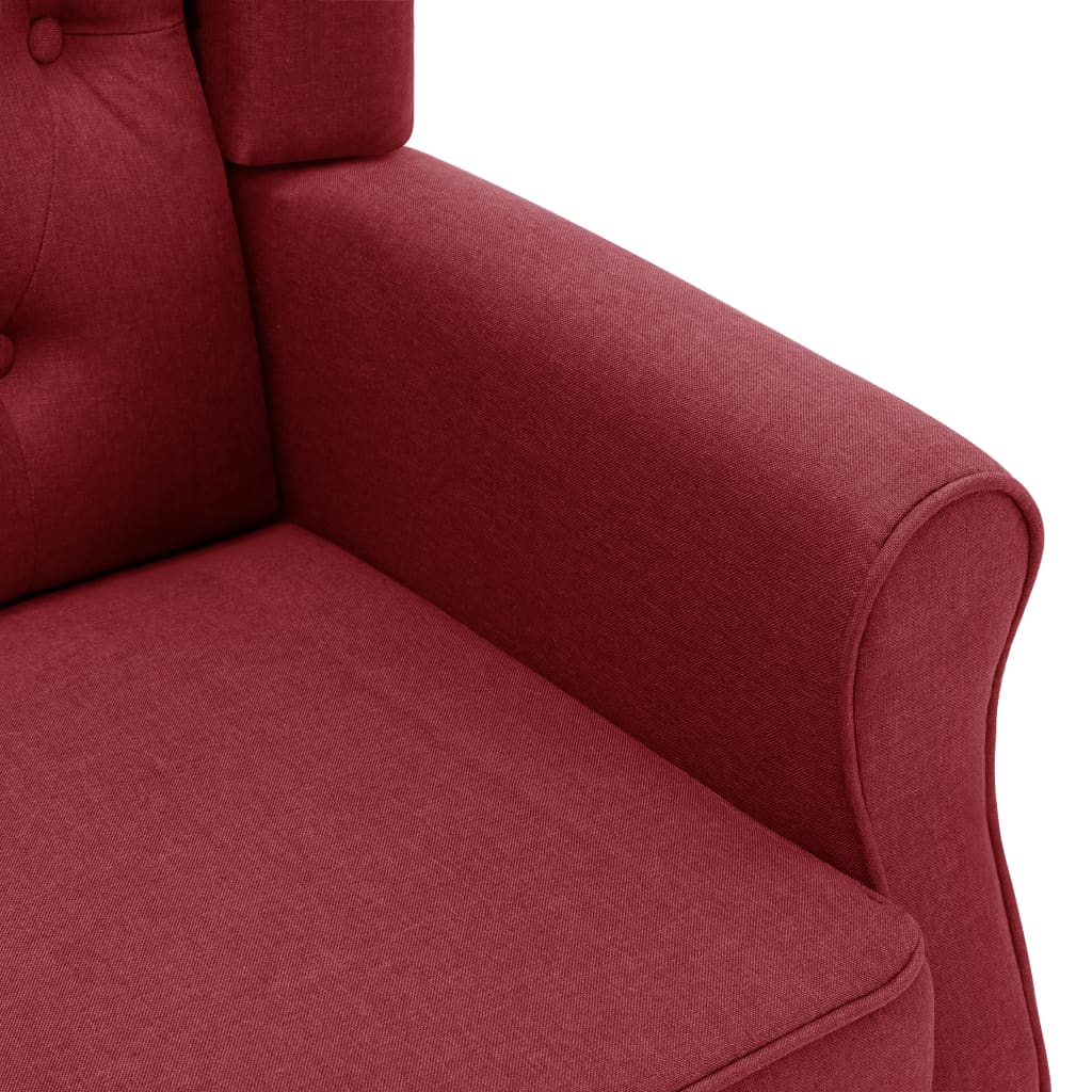 Fauteuil de massage avec repose-pied Rouge bordeaux Tissu Fauteuils électriques vidaXL   