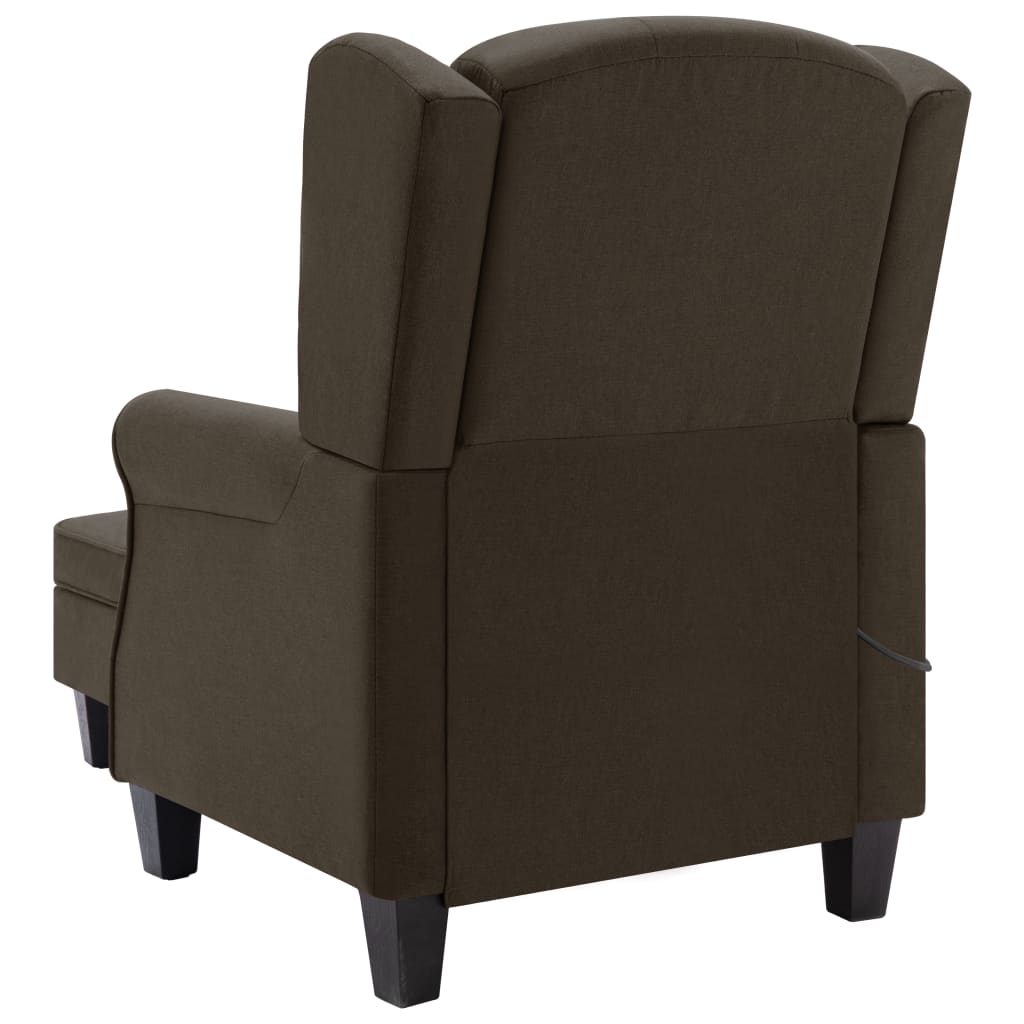 Fauteuil de massage avec repose-pied Marron Tissu Fauteuils électriques vidaXL   