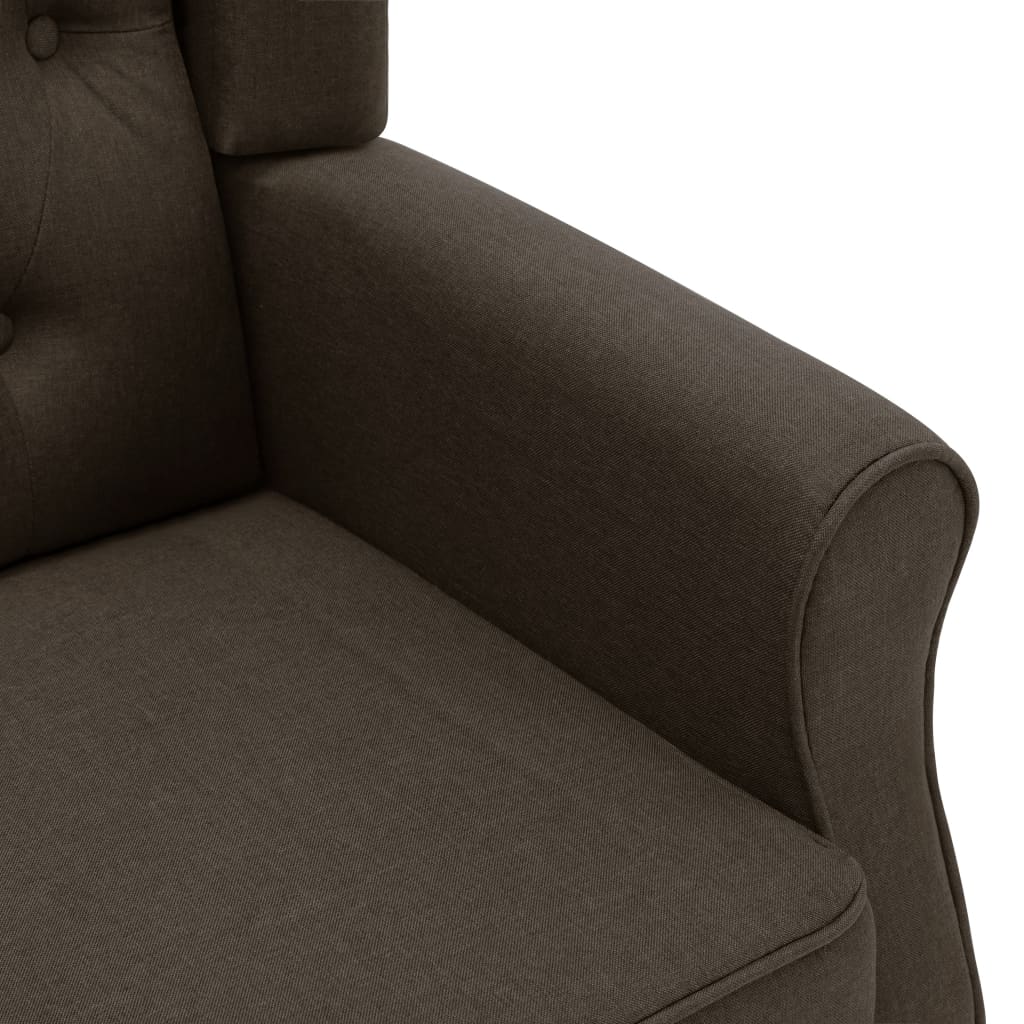 Fauteuil de massage avec repose-pied Marron Tissu Fauteuils électriques vidaXL   