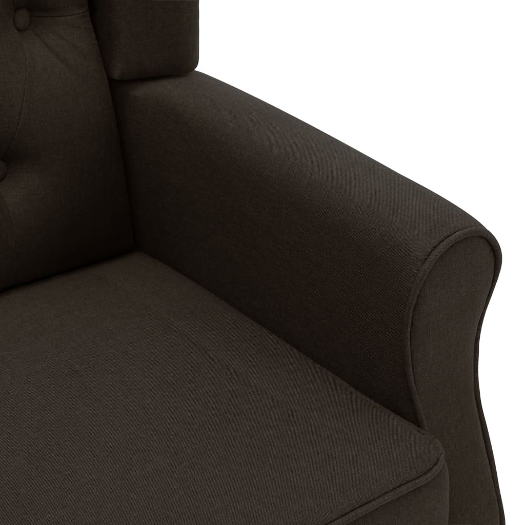 Fauteuil de massage avec repose-pied Marron foncé Tissu Fauteuils électriques vidaXL   