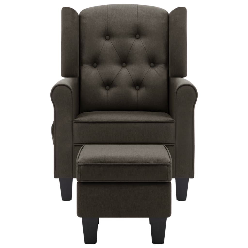 Fauteuil de massage avec repose-pied Taupe Tissu Fauteuils électriques vidaXL   