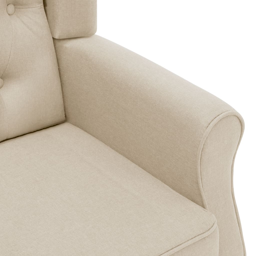 Fauteuil de massage avec repose-pied Crème Tissu Fauteuils électriques vidaXL   