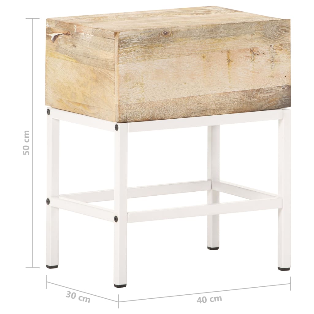 Table de chevet 40x30x50 cm Bois de manguier massif Tables de chevet vidaXL   