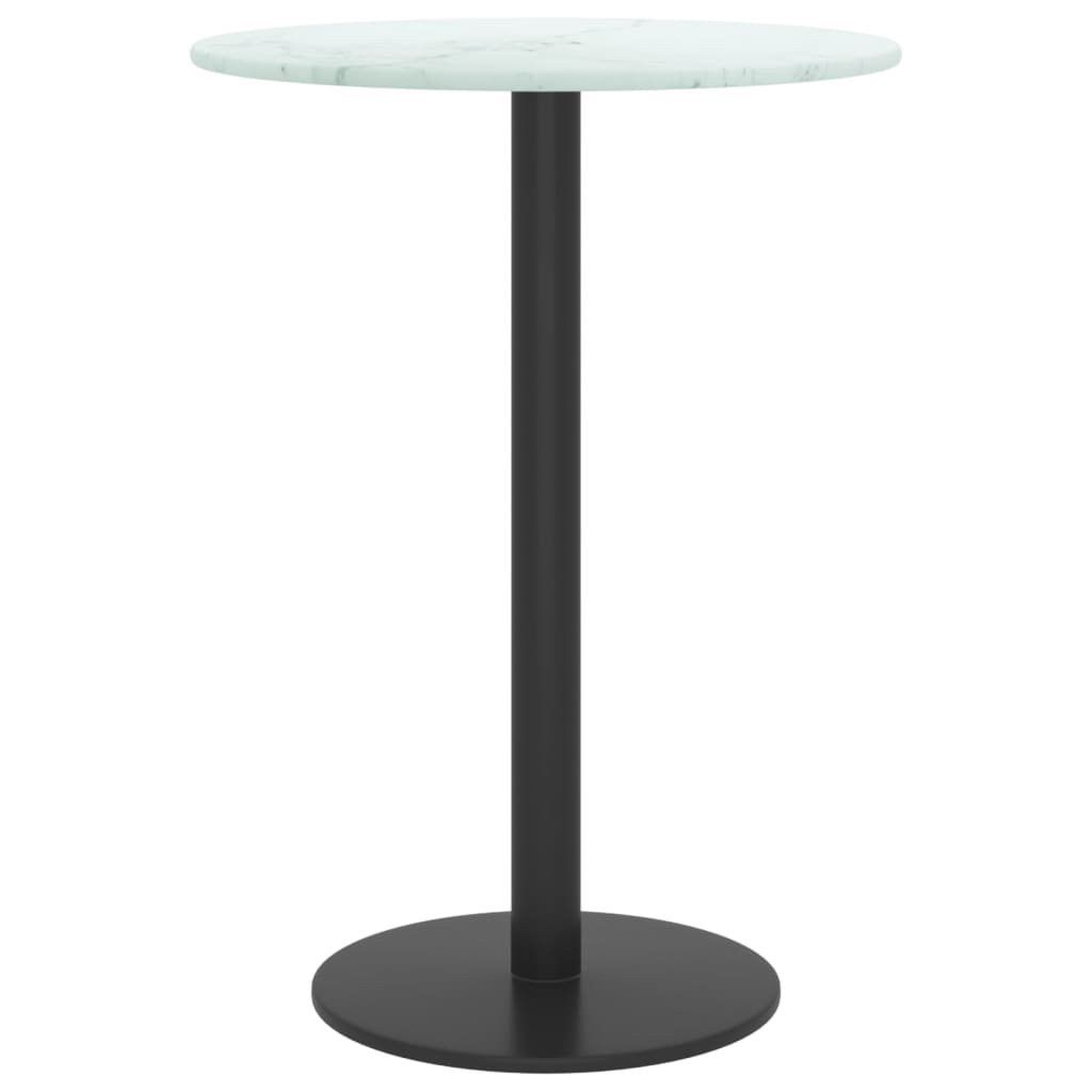 Dessus de table blanc Ø30x0,8cm verre trempé avec design marbre Plateaux de table vidaXL   