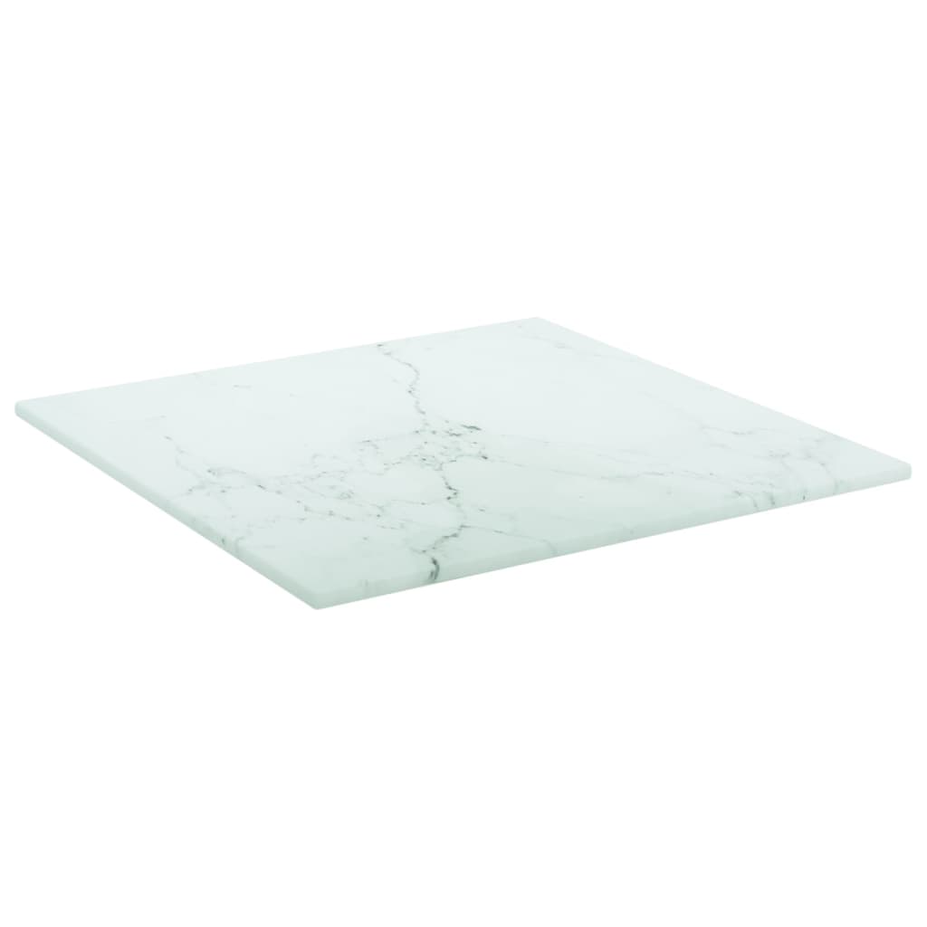 Dessus de table blanc 30x30 cm 6 mm verre trempé design marbre Plateaux de table vidaXL   