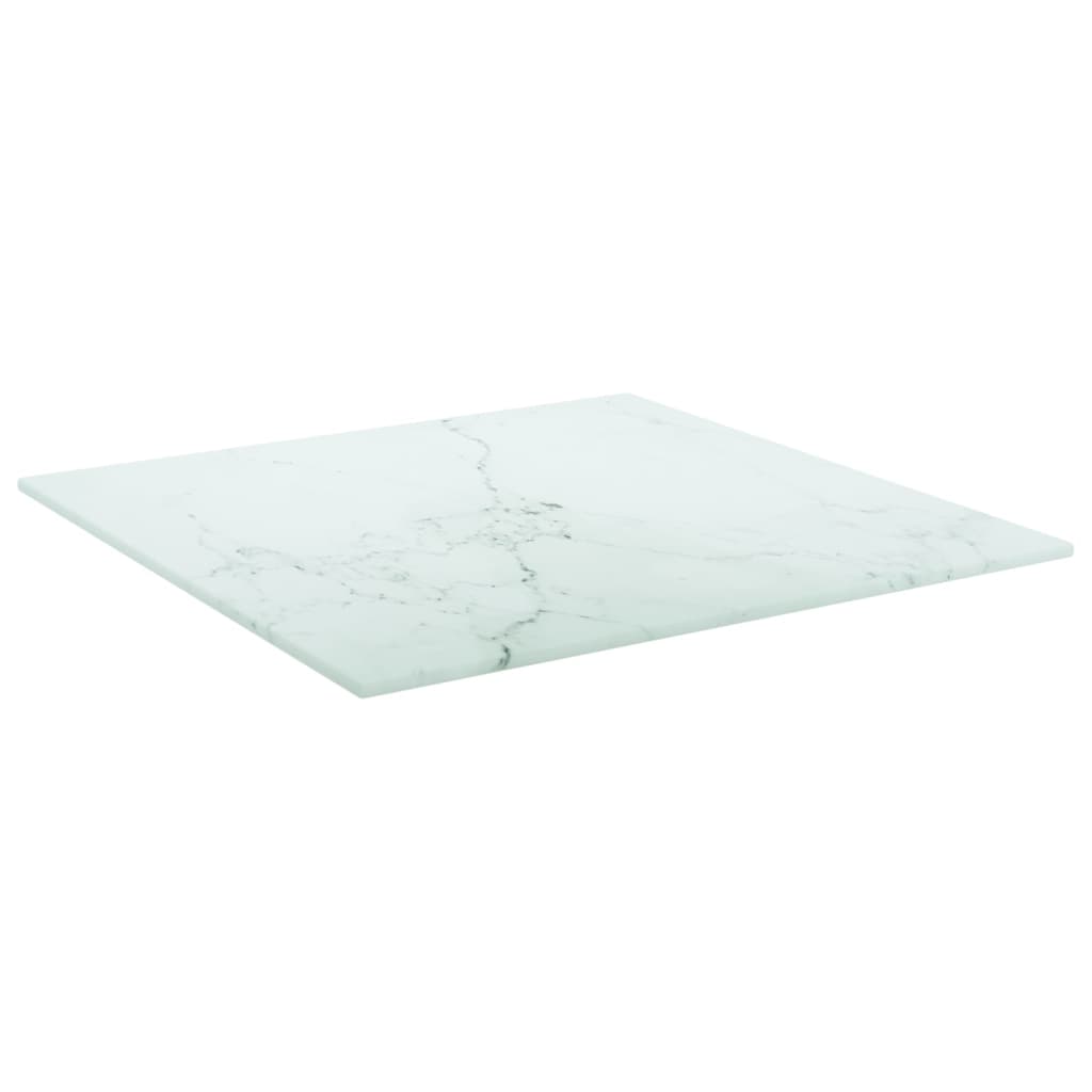 Dessus de table blanc 40x40 cm 6 mm verre trempé design marbre Plateaux de table vidaXL   