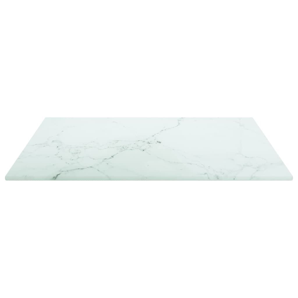 Dessus de table blanc 40x40 cm 6 mm verre trempé design marbre Plateaux de table vidaXL   