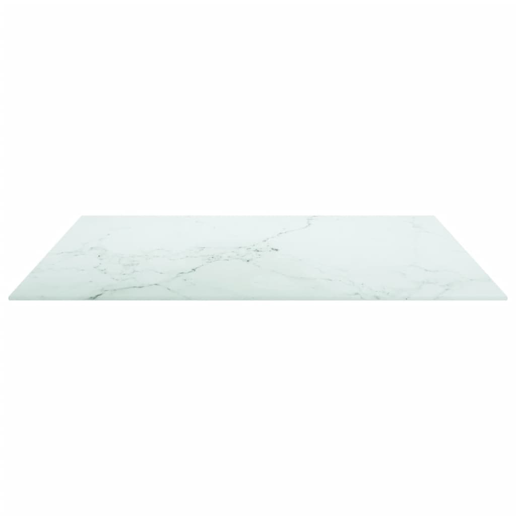 Dessus de table blanc 80x80 cm 6 mm verre trempé design marbre Plateaux de table vidaXL