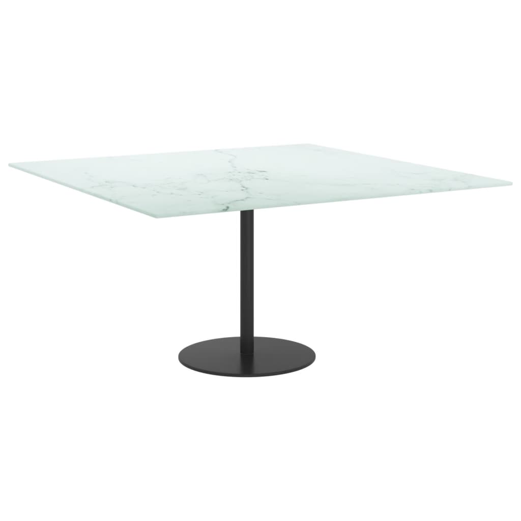 Dessus de table blanc 80x80 cm 6 mm verre trempé design marbre Plateaux de table vidaXL