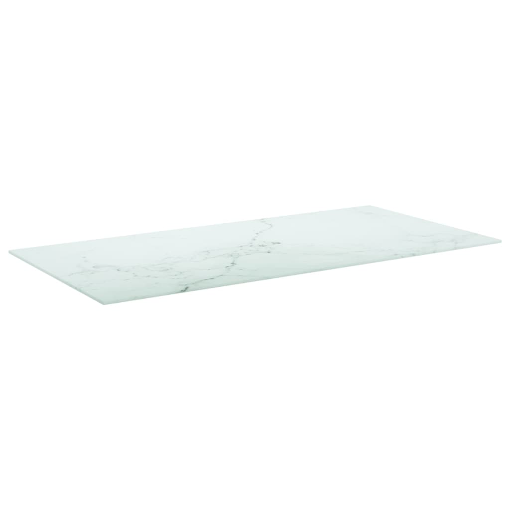 Dessus de table blanc 100x50 cm 6 mm verre trempé design marbre Plateaux de table vidaXL