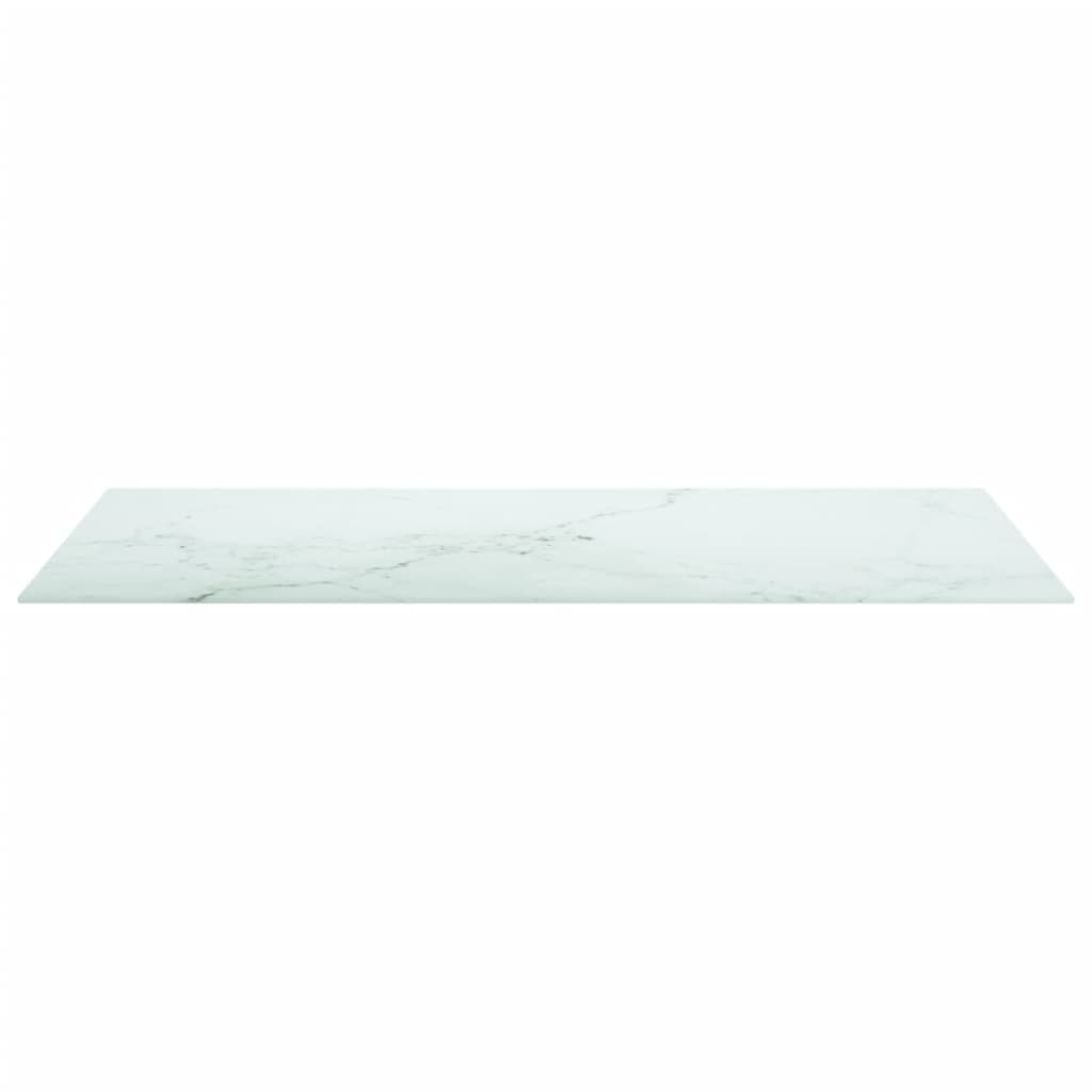 Dessus de table blanc 100x50 cm 6 mm verre trempé design marbre Plateaux de table vidaXL