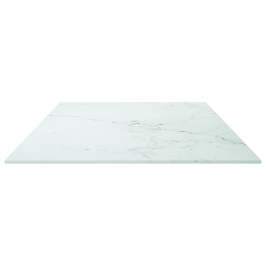 Dessus de table blanc 100x50 cm 6 mm verre trempé design marbre Plateaux de table vidaXL