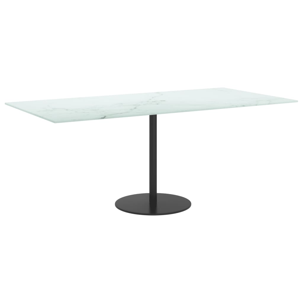 Dessus de table blanc 100x50 cm 6 mm verre trempé design marbre Plateaux de table vidaXL