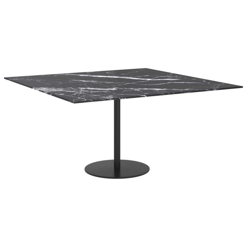 Dessus de table noir 80x80 cm 6 mm verre trempé design marbre Plateaux de table vidaXL