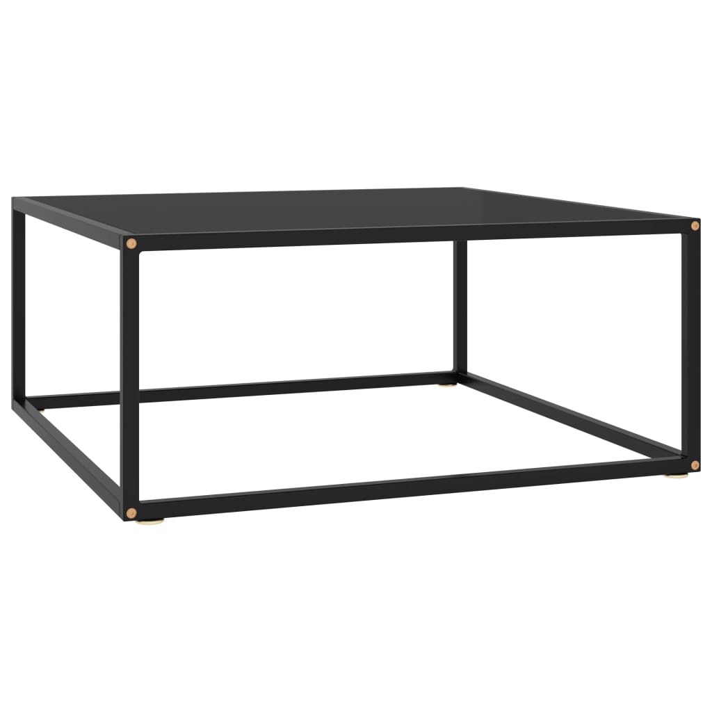 Table basse Noir avec verre noir 80x80x35 cm Tables basses vidaXL   