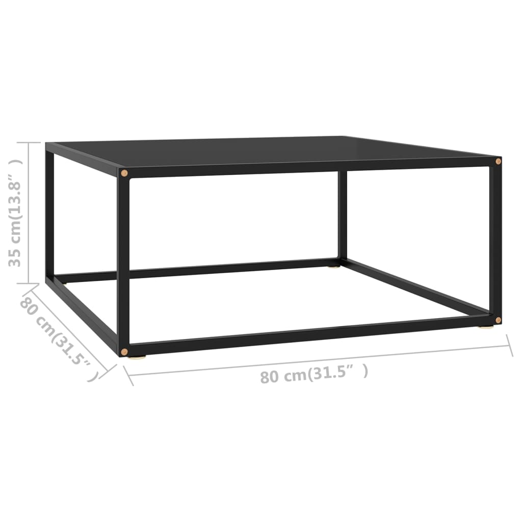 Table basse Noir avec verre noir 80x80x35 cm Tables basses vidaXL   