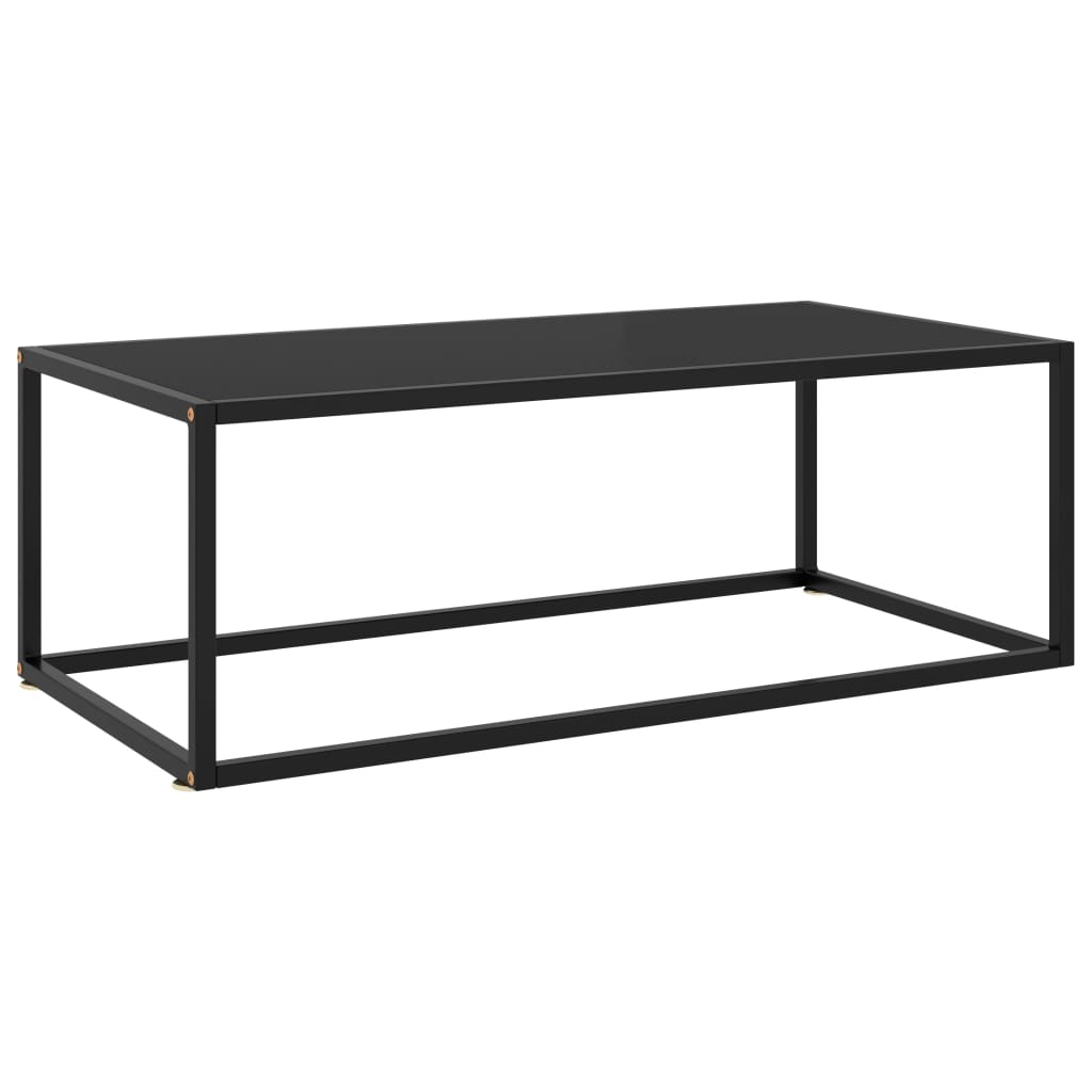 Table basse Noir avec verre noir 100x50x35 cm Tables basses vidaXL   