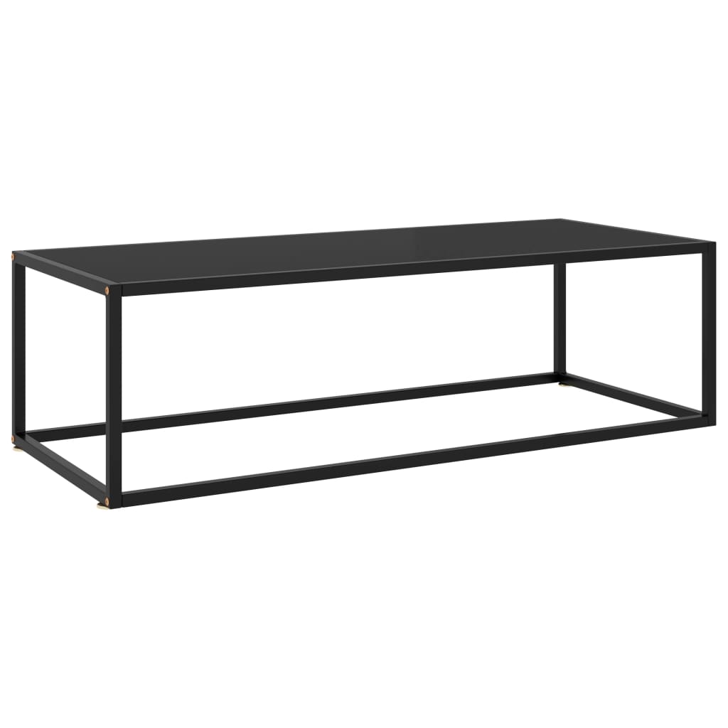 Table basse Noir avec verre noir 120x50x35 cm Tables basses vidaXL   