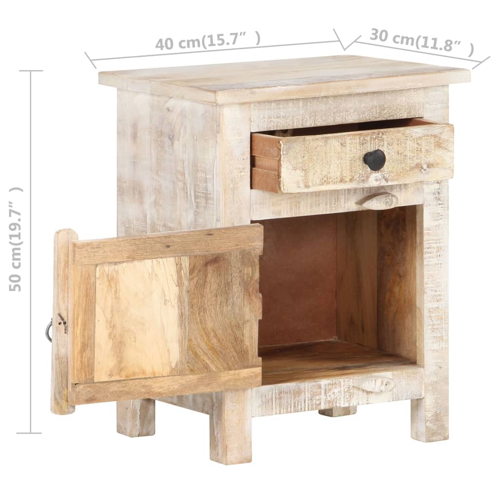 Table de chevet 40x30x50 cm Bois d'acacia brut Tables de chevet vidaXL