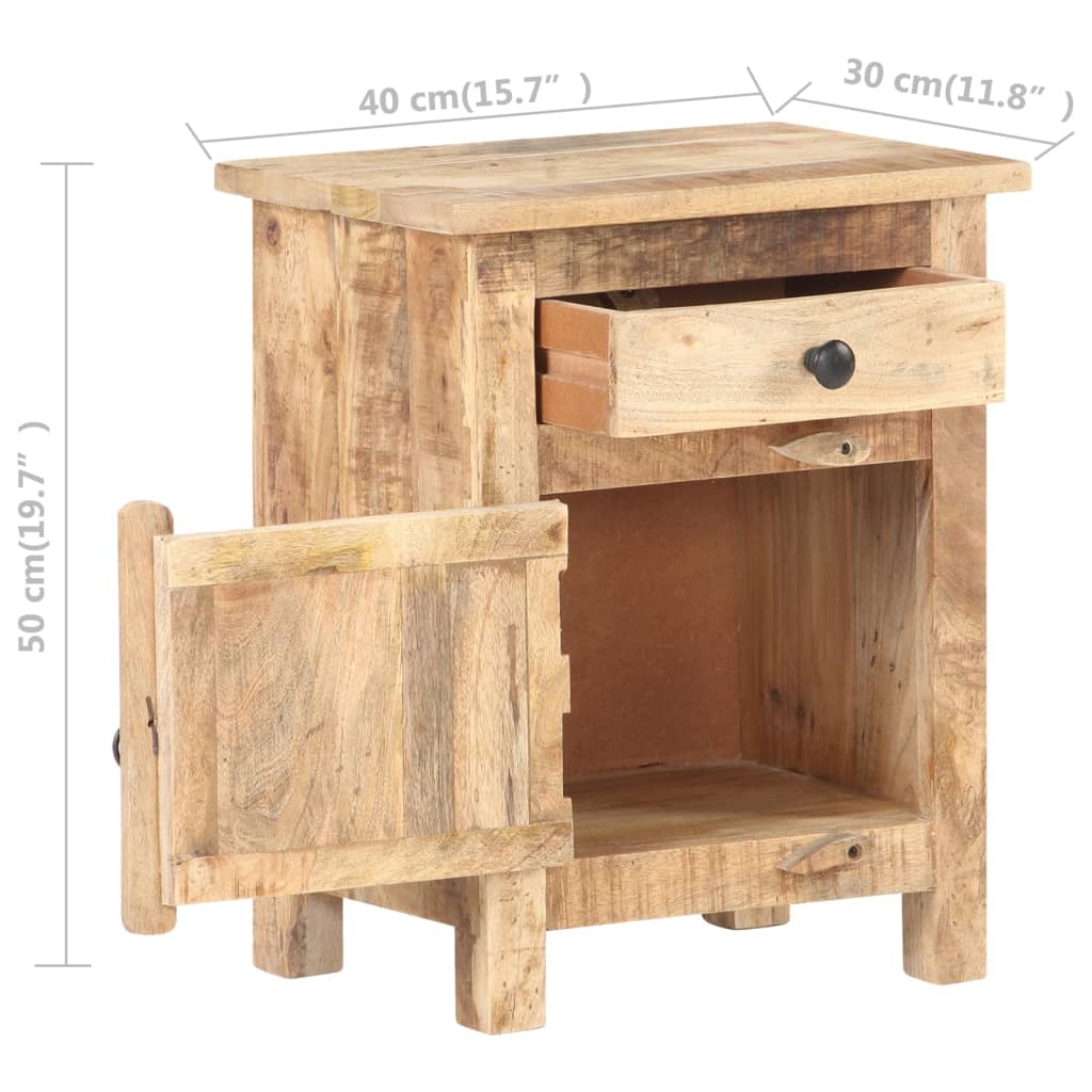 Table de chevet 40x30x50 cm Bois de manguier brut Tables de chevet vidaXL