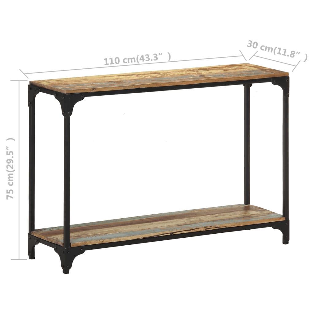 Table console 110x30x75 cm Bois solide de récupération Tables d'appoint vidaXL