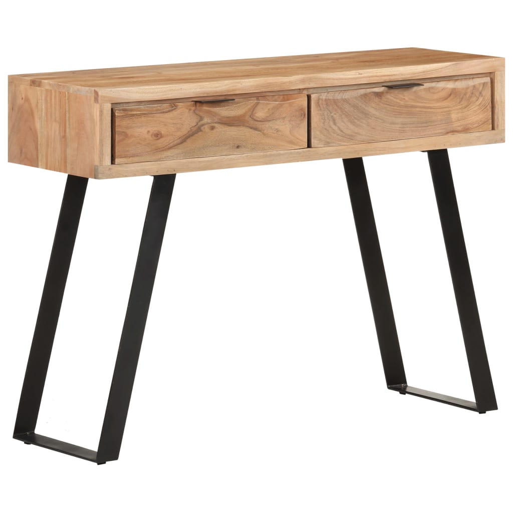 Table console 100x35x76 cm Bois d'acacia avec bord naturel Tables d'appoint vidaXL