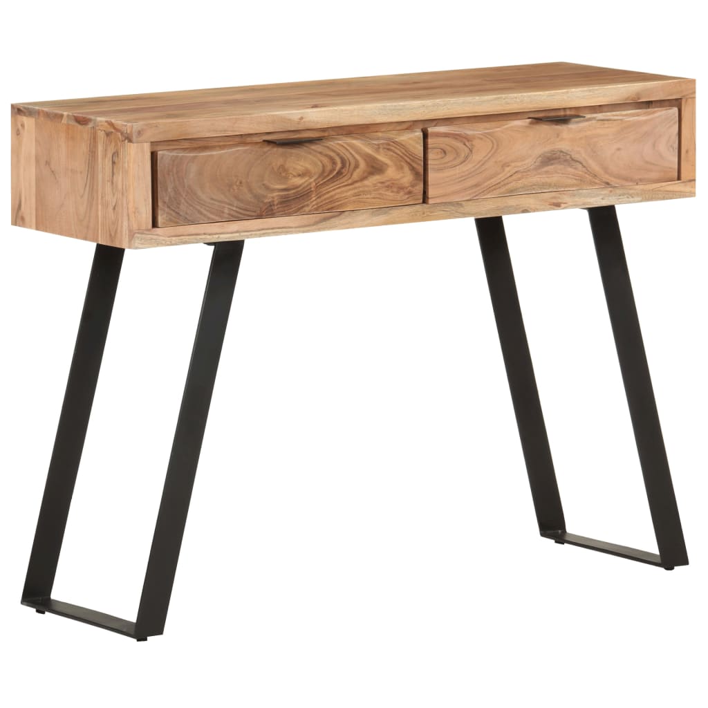 Table console 100x35x76 cm Bois d'acacia avec bord naturel Tables d'appoint vidaXL