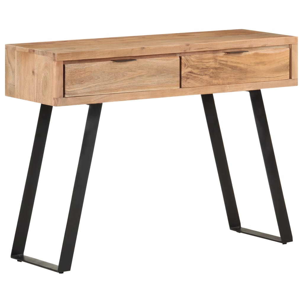 Table console 100x35x76 cm Bois d'acacia avec bord naturel Tables d'appoint vidaXL